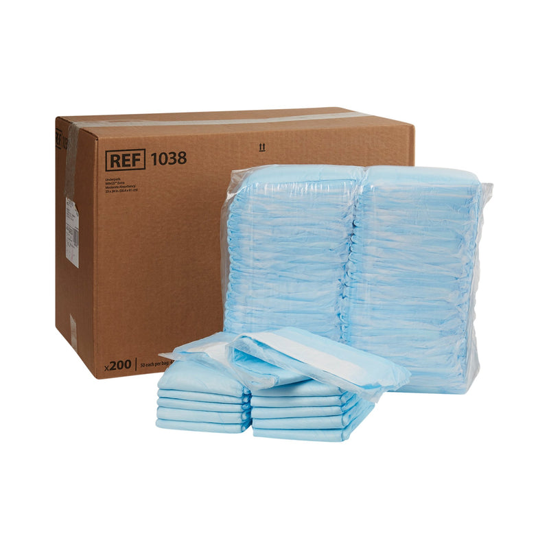 Simplicity Extra Underpad, Disposable, 23 X 24 Inch, Moderate Absorbency, Blue, 1 Case of 200 (Underpads) - Img 3