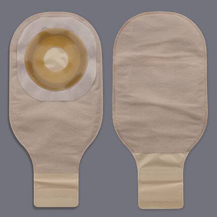 Premier™ Flextend™ One-Piece Drainable Beige Colostomy Pouch, 12 Inch Length, 1 Inch Stoma, 1 Box of 10 (Ostomy Pouches) - Img 1