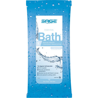 Essential Bath Rinse-Free Bath Wipes, Medium Weight, Unscented, 1 Case of 60 (Skin Care) - Img 1