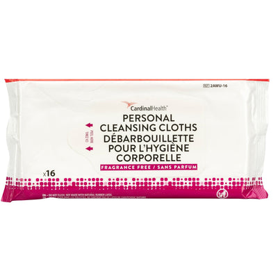 Cardinal Health™ Personal Cleansing Cloths, 16 ct., 1 Pack of 16 (Skin Care) - Img 1