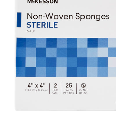 McKesson Sterile Nonwoven Sponge, 4 x 4 Inch, 1 Box of 25 (General Wound Care) - Img 3