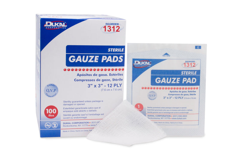 Dukal™ Sterile Gauze Sponge, 3 x 3 Inch, 1 Box of 100 (General Wound Care) - Img 1