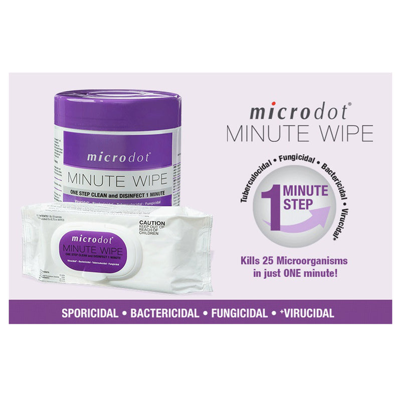 microdot® Minute Wipe, 60 Count Flat Pack, 1 Case of 1440 (Cleaners and Disinfectants) - Img 3