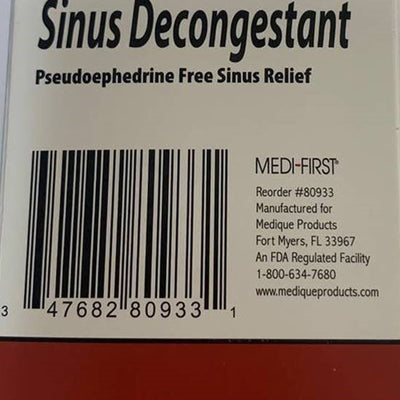 Medi-First® Phenylephrine Sinus Relief, 1 Case of 2400 (Over the Counter) - Img 5