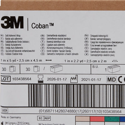 3M™ Coban™ Self-adherent Closure Cohesive Bandage, 1 Inch x 5 Yard, Blue, 1 Case of 30 (General Wound Care) - Img 7