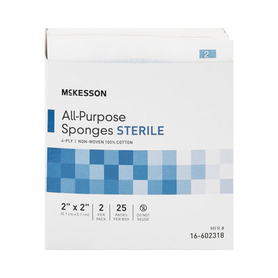McKesson Sterile Nonwoven Sponge, 2 x 2 Inch, 1 Box of 25 (General Wound Care) - Img 3