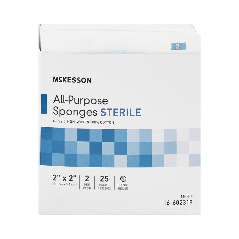 McKesson Sterile Nonwoven Sponge, 2 x 2 Inch, 1 Box of 25 (General Wound Care) - Img 3