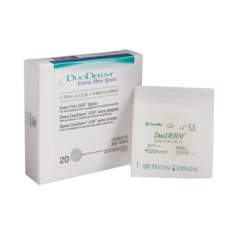 DuoDerm® Extra Thin Spot Hydrocolloid Dressing, 1½ x 1¾ Inch, 1 Each (Advanced Wound Care) - Img 1