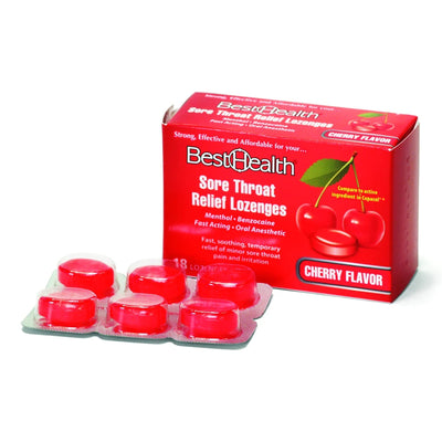 BestHealth Menthol / Benzocaine Sore Throat Relief, 1 Case of 24 (Over the Counter) - Img 1
