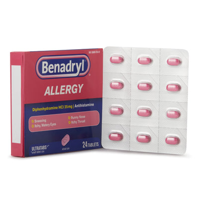 Benadryl® Diphenhydramine Allergy Relief, 1 Carton of 24 (Over the Counter) - Img 1