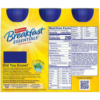 Carnation Breakfast Essentials® Vanilla Oral Supplement, 8 oz. Bottle, 1 Case of 24 (Nutritionals) - Img 4