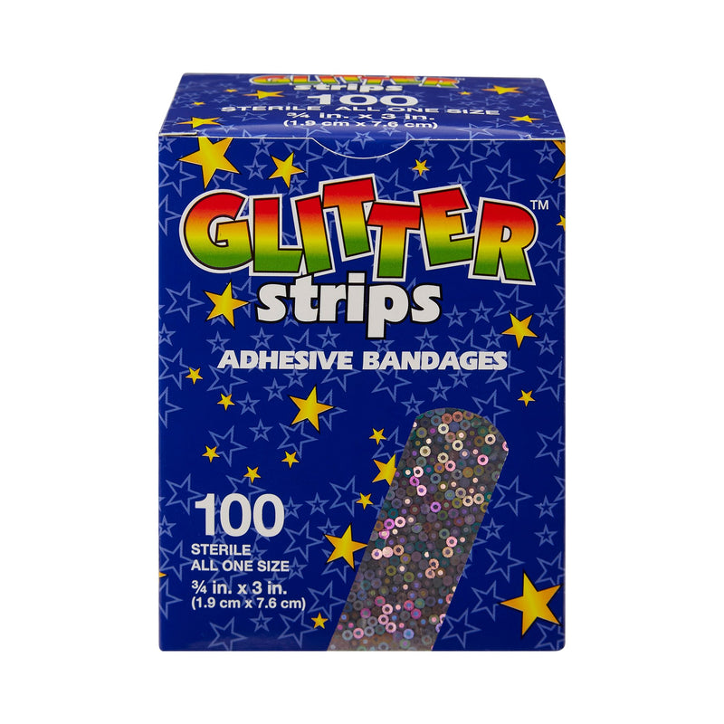 Glitter™ Stat Strip® Design Adhesive Strip, ¾ x 3 Inch, 1 Case of 1200 (General Wound Care) - Img 2