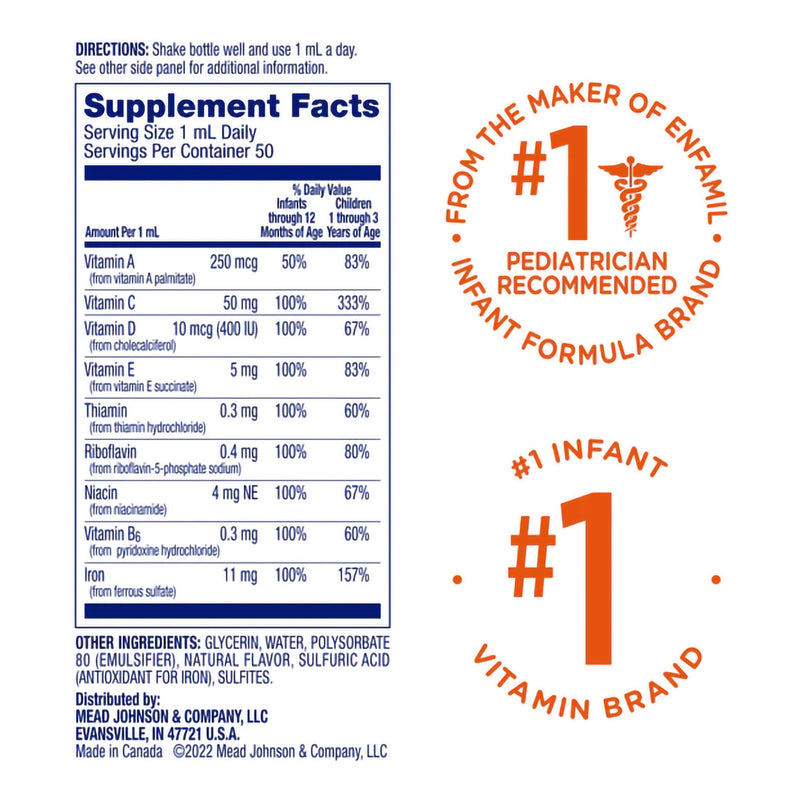 Poly·Vi·Sol® with Iron Pediatric Multivitamin Supplement, 1 Each (Over the Counter) - Img 2