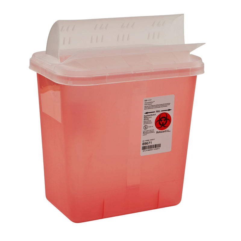 SharpSafety™ Multi-purpose Sharps Container, 2 Gallon, 10 x 10½ x 7¼ Inch, 1 Case of 20 () - Img 1