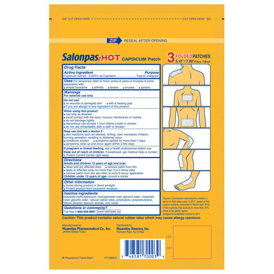 Salonpas® Hot Capsaicin Topical Pain Relief, 1 Carton of 3 (Over the Counter) - Img 2