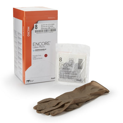 Encore® Latex Micro Surgical Glove, Size 8, Brown, 1 Box of 50 () - Img 1