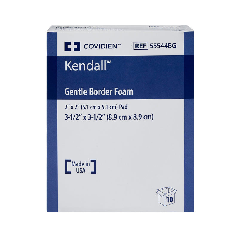 Kendall™ Border Foam Gentle Adhesion Silicone Adhesive with Border Silicone Foam Dressing, 3½ x 3½ Inch, 1 Carton of 10 (Advanced Wound Care) - Img 2