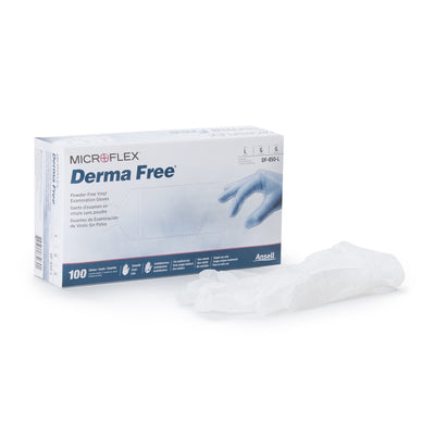 Derma Free™ Exam Glove, Large, Clear, 1 Box of 100 () - Img 1