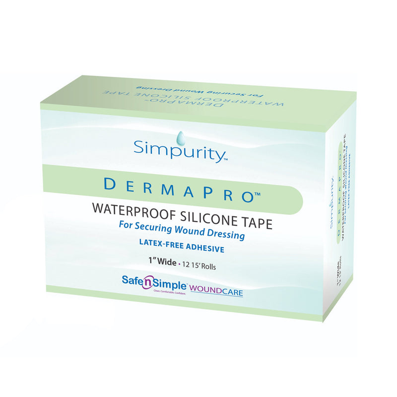 DermaPro™ Silicone Medical Tape, 1 Inch x 15 Foot, Transparent, 1 Box of 12 (General Wound Care) - Img 2