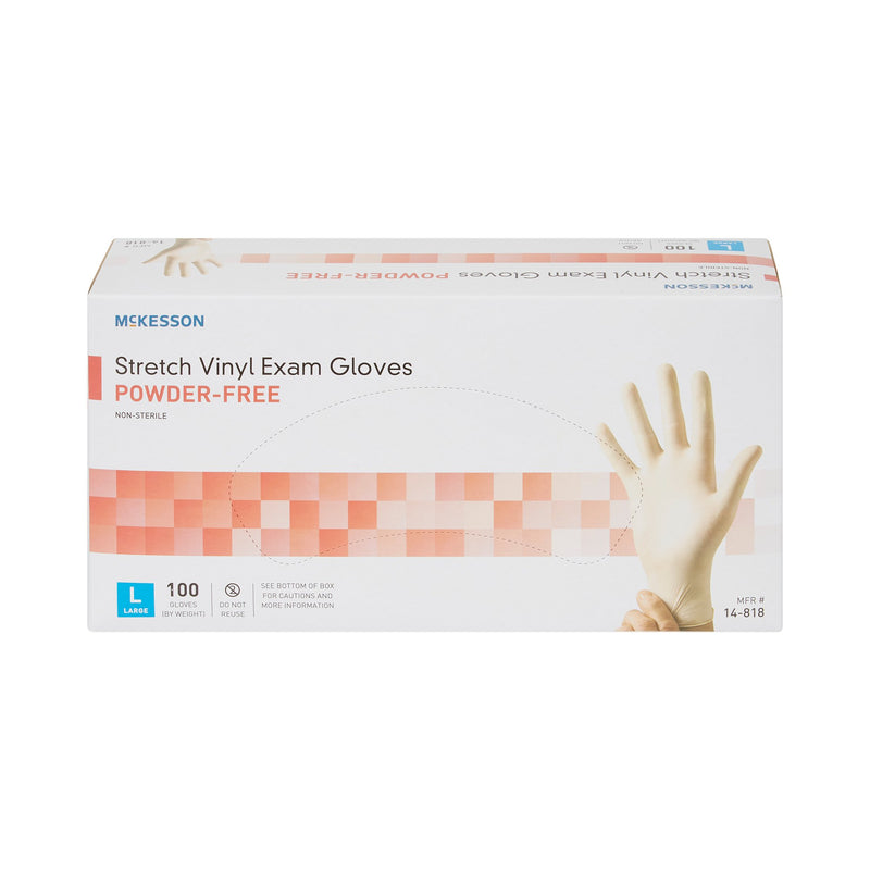 McKesson Vinyl Exam Glove, Large, Clear, 1 Box of 100 () - Img 6