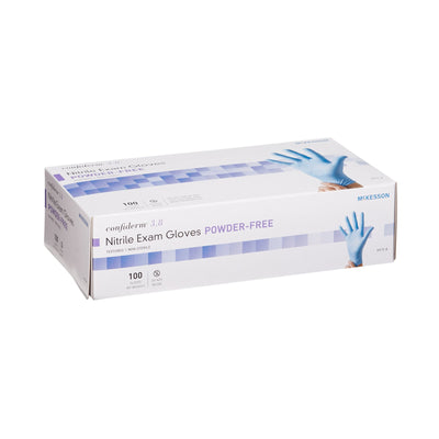 McKesson Confiderm® 3.8 Nitrile Exam Glove, Large, Blue, 1 Box of 100 () - Img 4