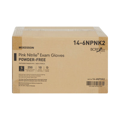 McKesson Pink Nitrile® Nitrile Exam Glove, Small, Pink, 1 Box of 250 () - Img 4