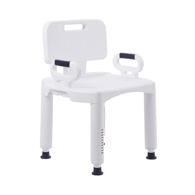 McKesson Removable Arm Rail Plastic Removable Back Bath Bench, 20½ Inch Width, 1 Case of 4 (Commode / Shower Chairs) - Img 1