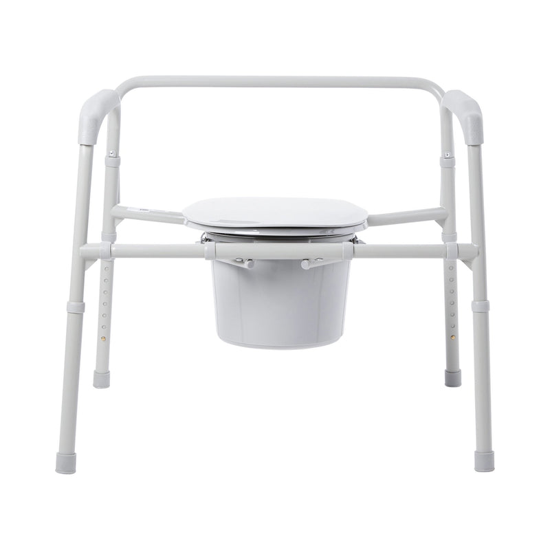 McKesson Fixed Arm Steel Folding Commode Chair, 15½ – 22 Inch, 1 Each (Commode / Shower Chairs) - Img 2