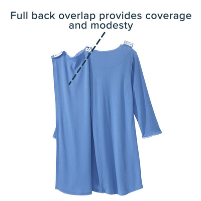 Silverts® Shoulder Snap Patient Exam Gown, Medium, Blue, 1 Each (Gowns) - Img 7