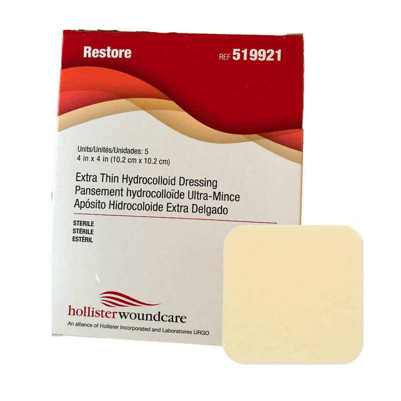 Restore™ Extra Thin Hydrocolloid Dressing, 4 x 4 Inch, 1 Box of 5 (Advanced Wound Care) - Img 1