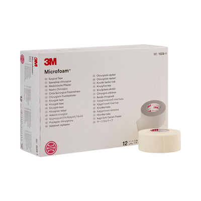 3M™ Microfoam™ Foam / Acrylic Adhesive Medical Tape, 1 Inch x 5-1/2 Yard, White, 1 Roll (General Wound Care) - Img 1