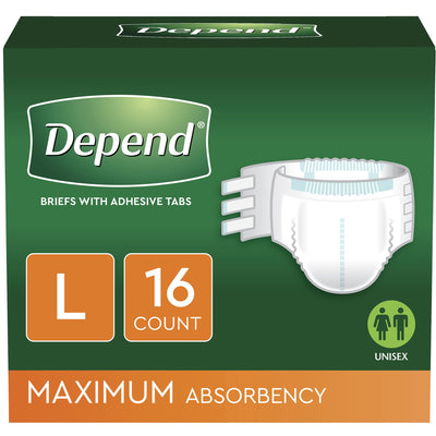 Depend® Maximum Incontinence Brief, Large, 1 Pack of 16 () - Img 6