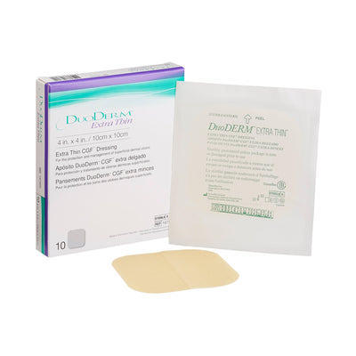 DuoDerm® Extra Thin Hydrocolloid Dressing, 4 x 4 Inch, 1 Box of 10 (Advanced Wound Care) - Img 1