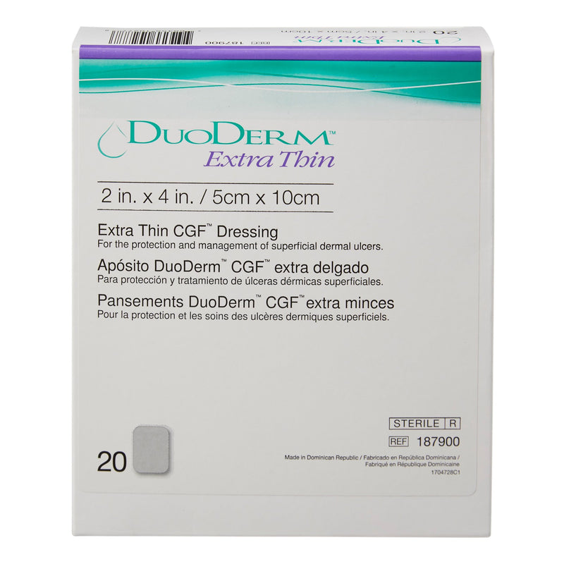 DuoDerm® Extra Thin Hydrocolloid Dressing, 2 x 4 Inch, 1 Each (Advanced Wound Care) - Img 2