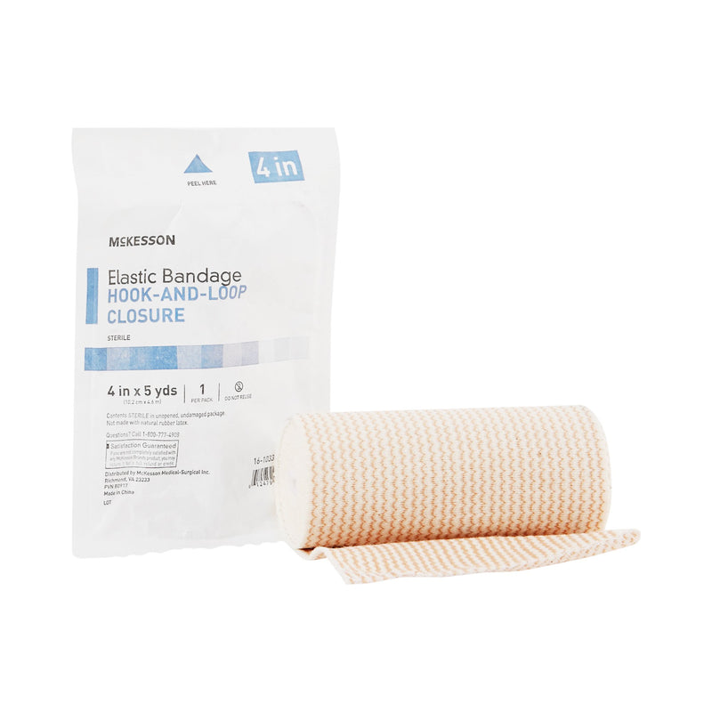 McKesson Hook and Loop Closure Elastic Bandage, 4 Inch x 5 Yard, 1 Case of 36 (General Wound Care) - Img 1