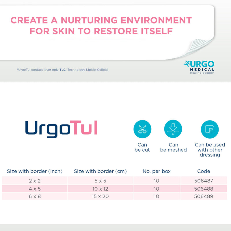 UrgoTul™ Impregnated Contact Layer Dressing, 4 x 5 Inch, 1 Box of 10 () - Img 6