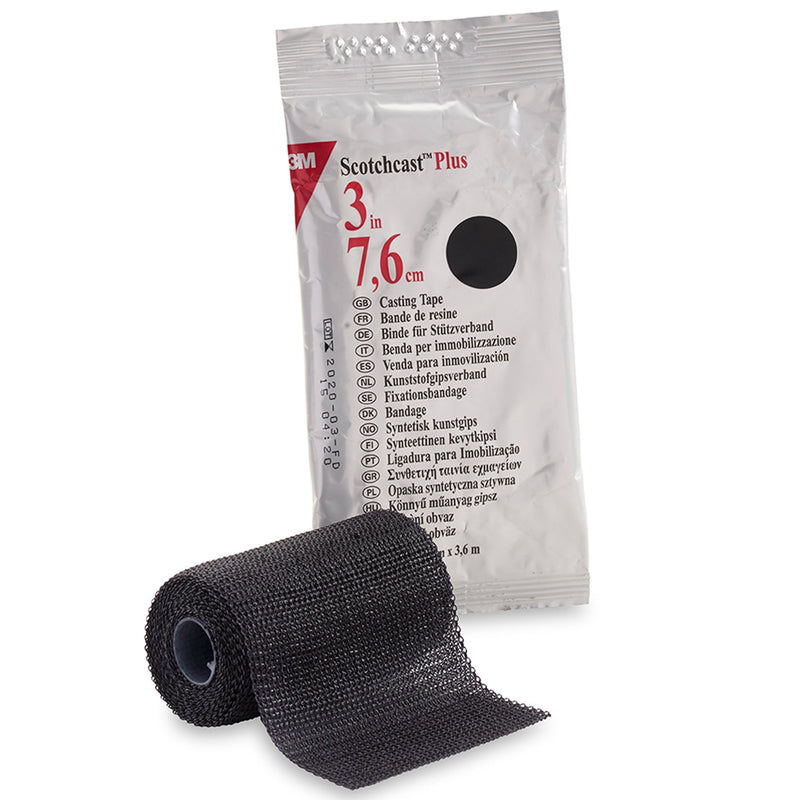 3M™ Scotchcast™ Plus Black Cast Tape, 3 Inch x 4 Yard, 1 Box of 10 (Casting) - Img 1