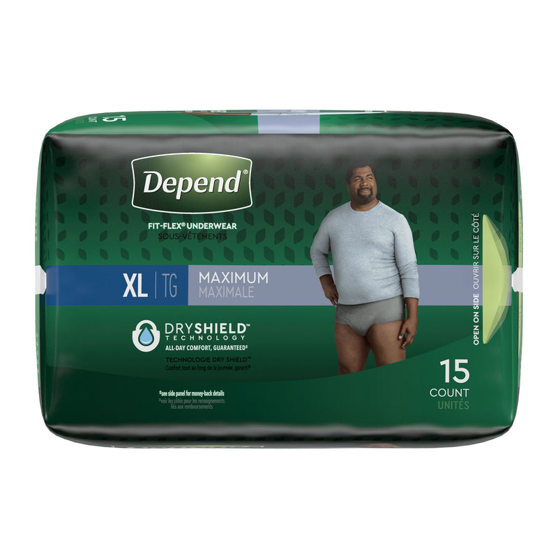 Depend FIT-FLEX Absorbent Underwear for Men, 44" to 64" Waist, X-Large, 1 Case of 30 () - Img 5