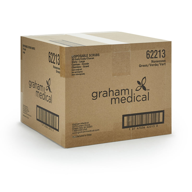 SHIRT SCRUB GRN LG 30/CS NONWOVEN 42-44" (Shirts and Scrubs) - Img 6