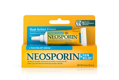 Neosporin® Bacitracin / Neomycin / Polymyxin B / Pramoxine First Aid Antibiotic Cream, 0.5 oz. Tube, 1 Each (Over the Counter) - Img 1