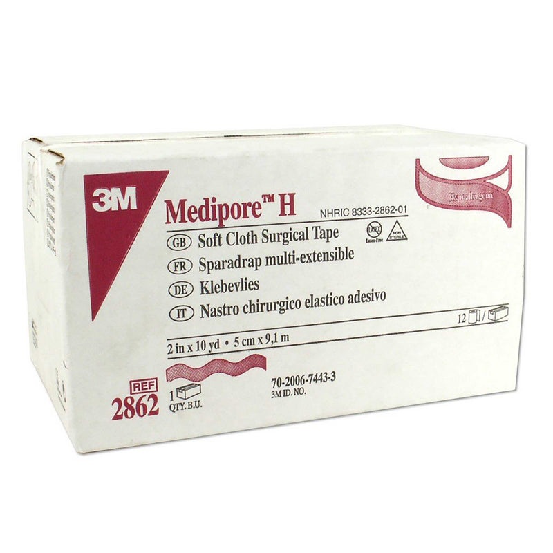 3M™ Medipore™ H Cloth Medical Tape, 2 Inch x 10 Yard, White, 1 Case of 12 (General Wound Care) - Img 3