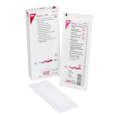 3M™ Medipore™ + Pad Soft Cloth Adhesive Dressing, 3½ x 10 Inch, 1 Box of 25 (General Wound Care) - Img 1