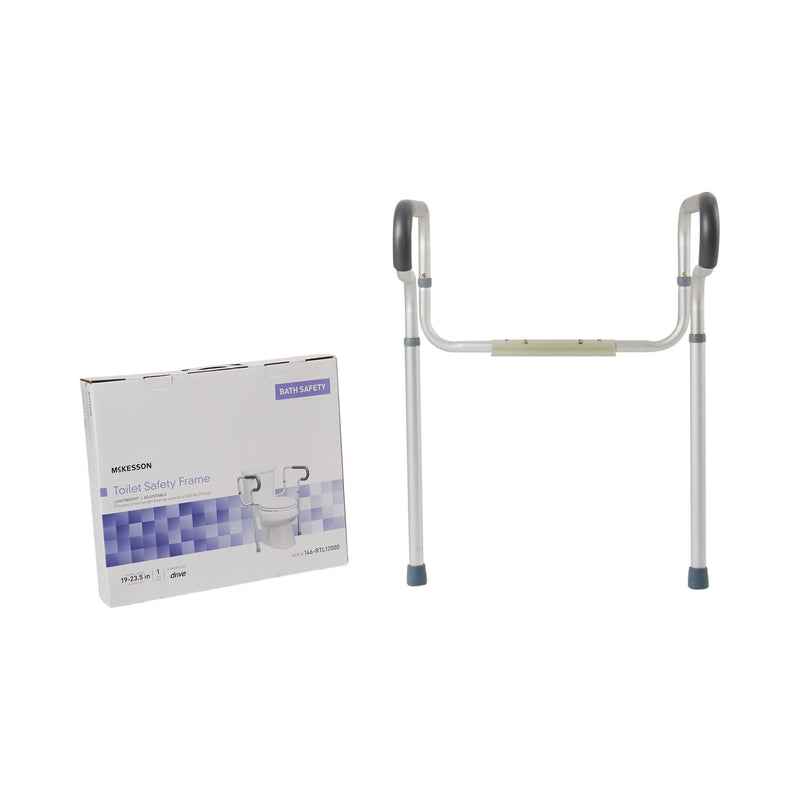 McKesson Toilet Safety Rail, Gray Aluminum, 1 Case of 4 (Safety and Grab Bars) - Img 1