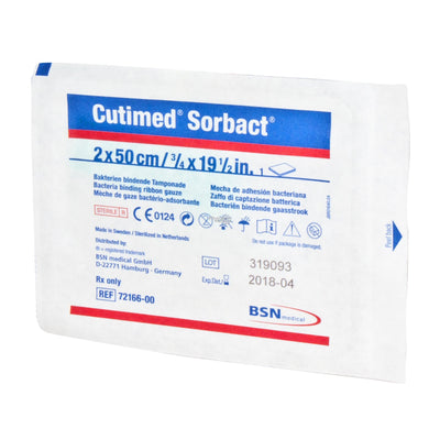 Cutimed® Sorbact® Impregnated Dressing, 2 x 50 Centimeter, 1 Box of 20 () - Img 2