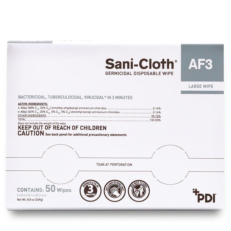 Sani-Cloth® AF3 Surface Disinfectant Cleaner Wipe, Large Individual Packet, 1 Box of 50 (Cleaners and Disinfectants) - Img 2