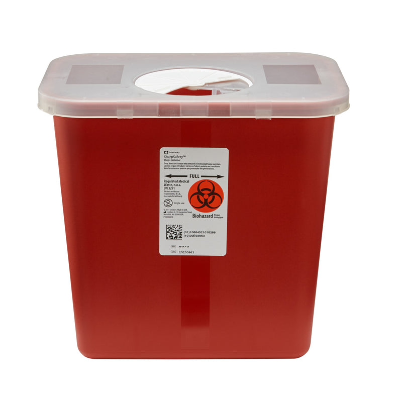 SharpSafety™ Multi-purpose Sharps Container, 2 Gallon, 10 x 7¼ x 10½ Inch, 1 Case of 20 () - Img 1