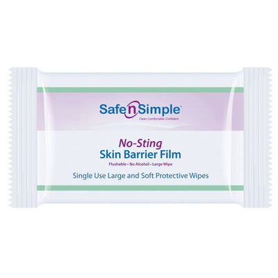 Safe N Simple No-Sting Skin Barrier Wipe, 1 Box of 25 (Skin Care) - Img 1
