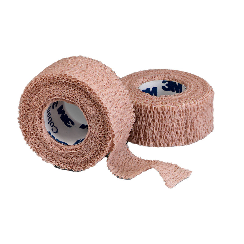 3M™ Coban™ Self-adherent Closure Cohesive Bandage, 1 Inch x 5 Yard, Tan, 1 Roll (General Wound Care) - Img 1