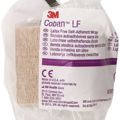 3M™ Coban™ LF Self-adherent Closure Cohesive Bandage, 2 Inch x 5 Yard, Tan, 1 Case of 36 (General Wound Care) - Img 3