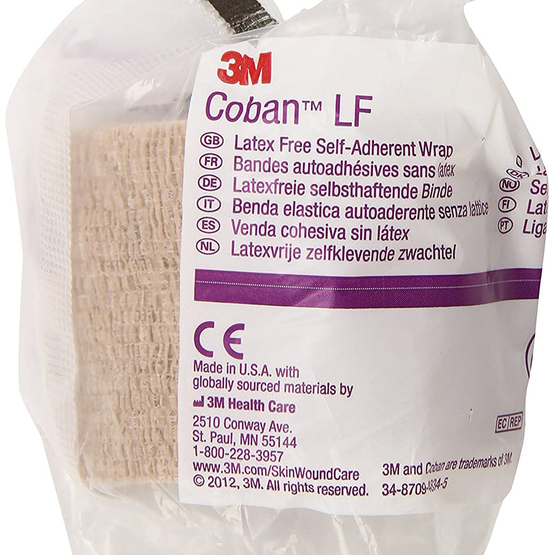 3M™ Coban™ LF Self-adherent Closure Cohesive Bandage, 2 Inch x 5 Yard, Tan, 1 Each (General Wound Care) - Img 3